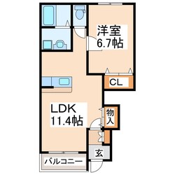 入地町 徒歩4分 1階の物件間取画像